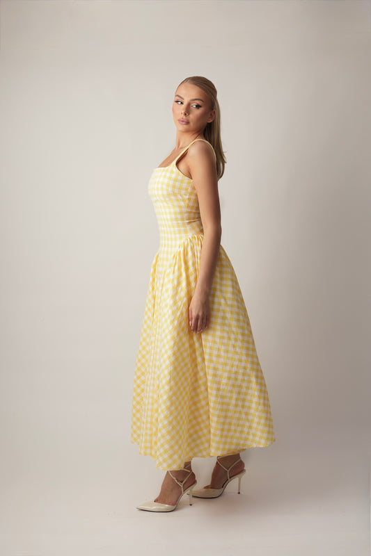 WAFFLE YELLOW DRESS