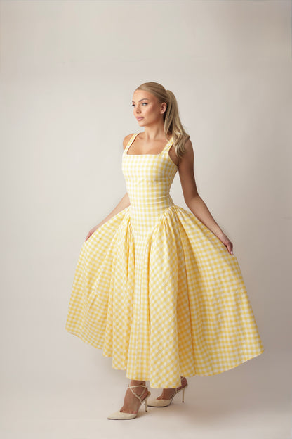 WAFFLE YELLOW DRESS