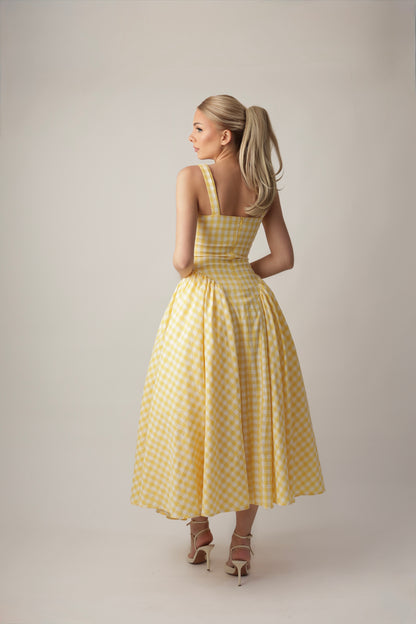 WAFFLE YELLOW DRESS