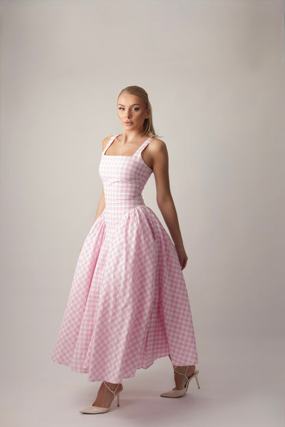 WAFFLE PINK DRESS