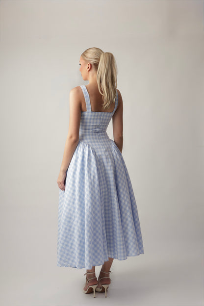 WAFFLE BLUE DRESS