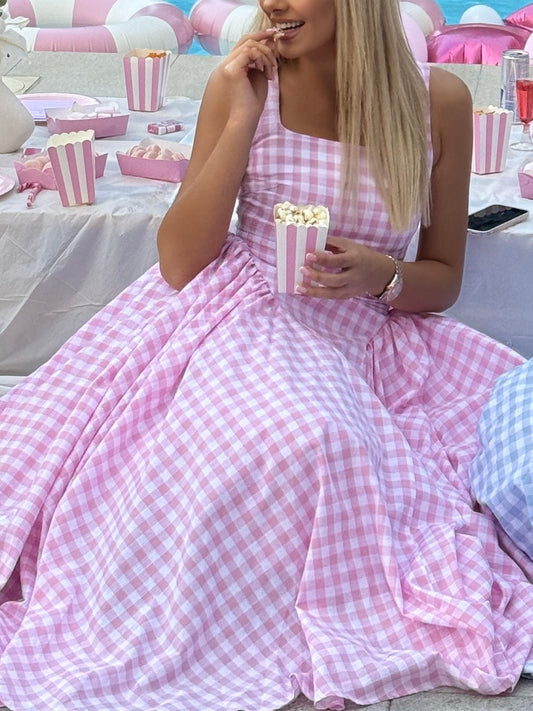 WAFFLE PINK DRESS