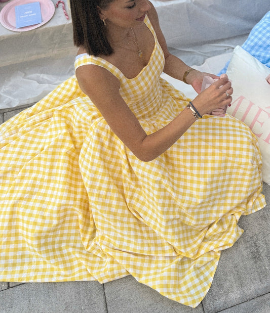 WAFFLE YELLOW DRESS
