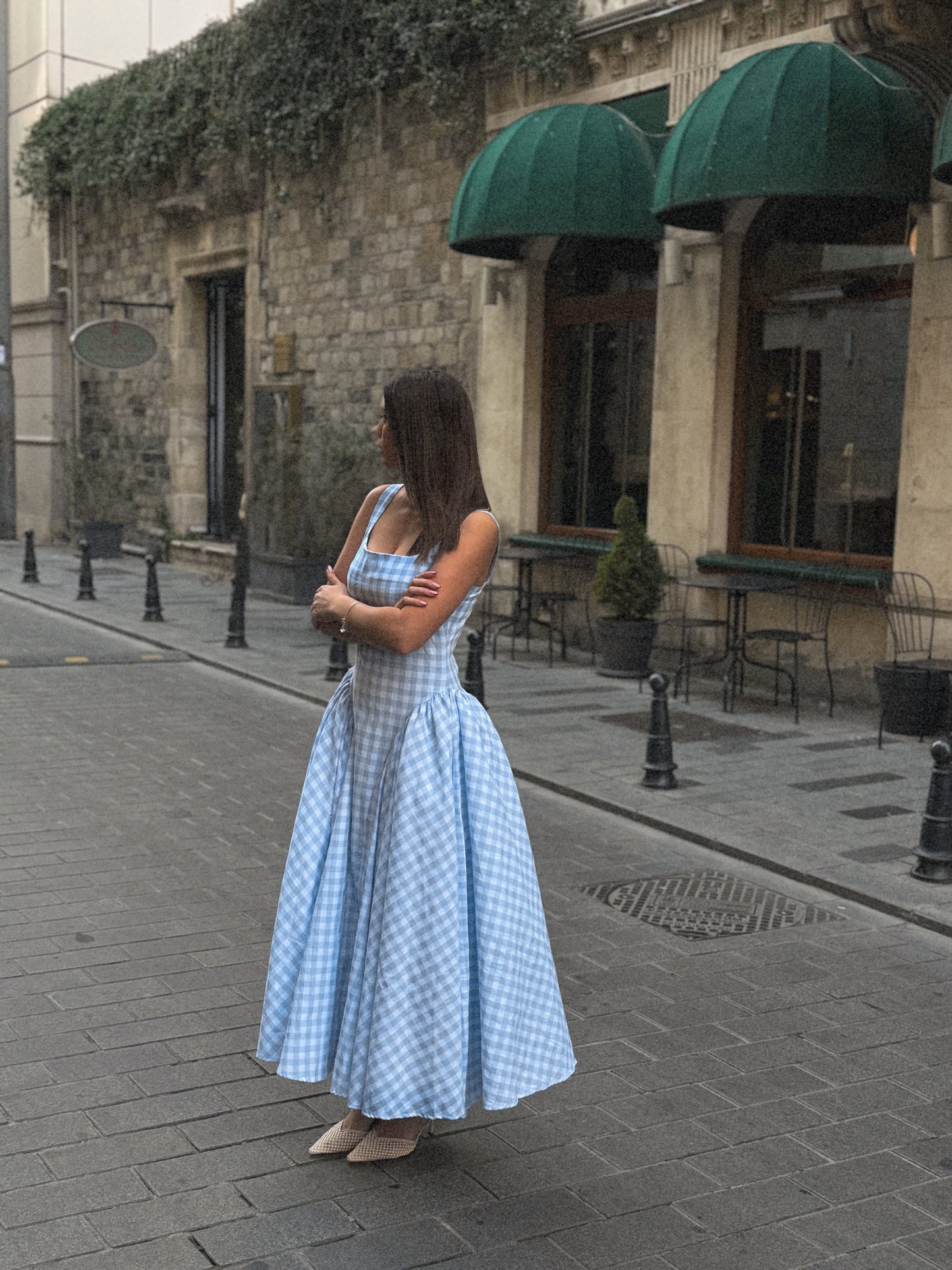 WAFFLE BLUE DRESS