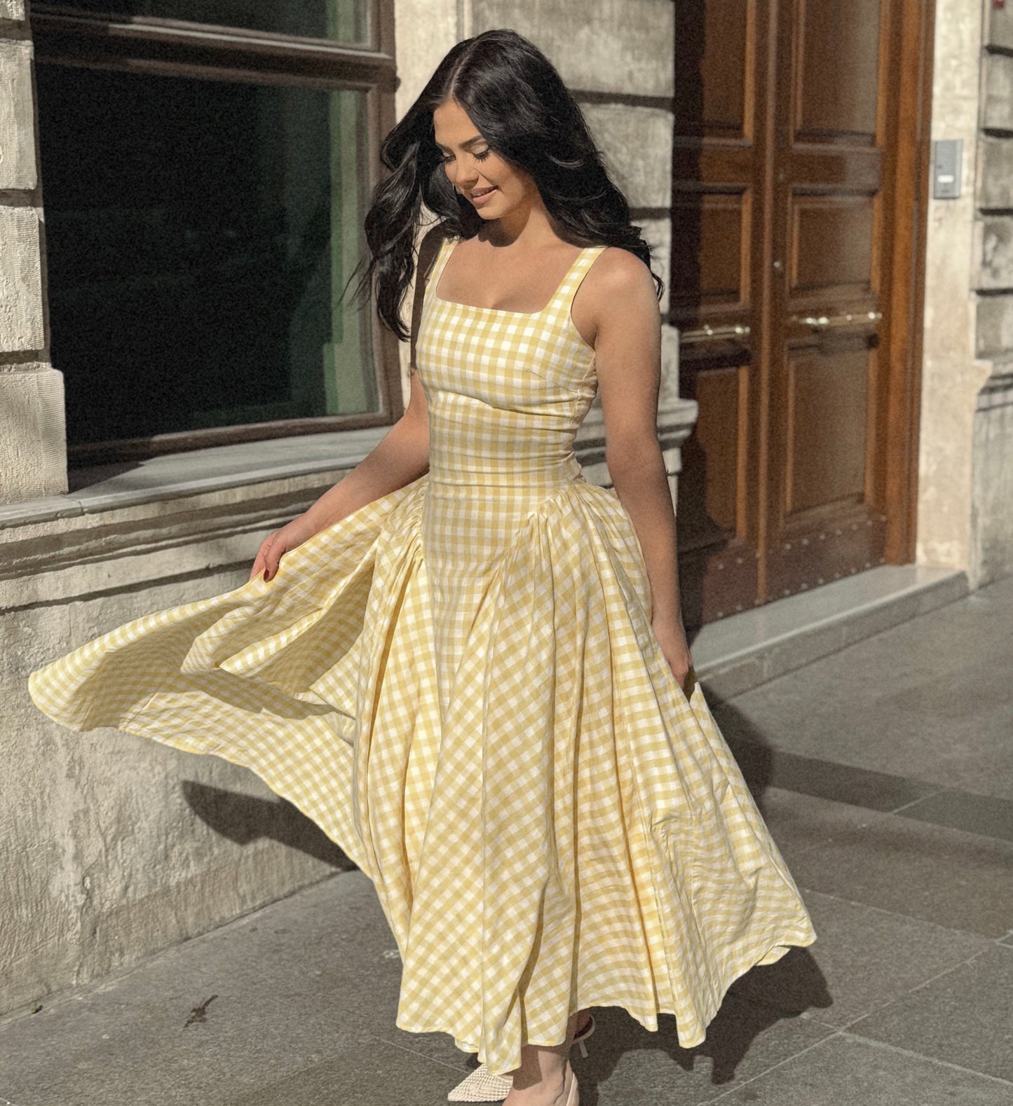 WAFFLE YELLOW DRESS