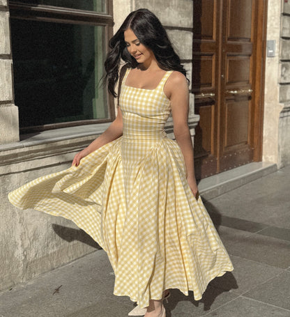WAFFLE YELLOW DRESS